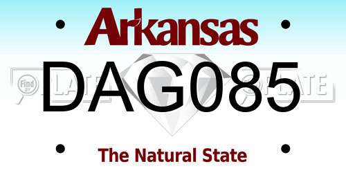 DAG085 Arkansas License Plate
