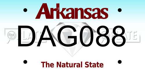 DAG088 Arkansas License Plate