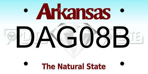 DAG08B Arkansas License Plate