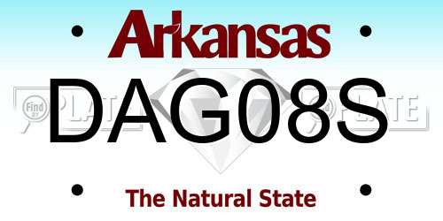 DAG08S Arkansas License Plate
