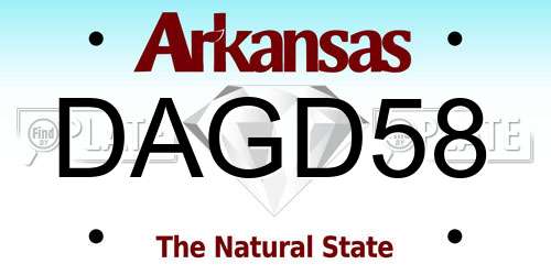 DAGD58 Arkansas License Plate