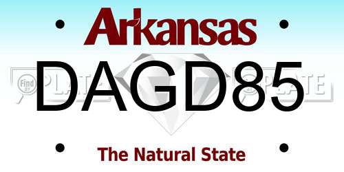 DAGD85 Arkansas License Plate
