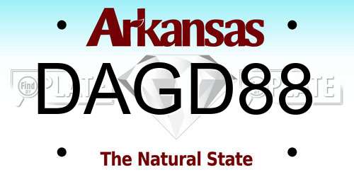 DAGD88 Arkansas License Plate