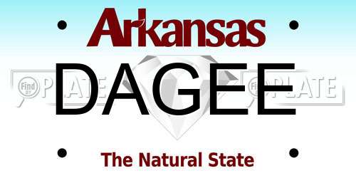 DAGEE Arkansas License Plate