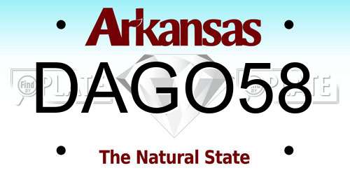 DAGO58 Arkansas License Plate