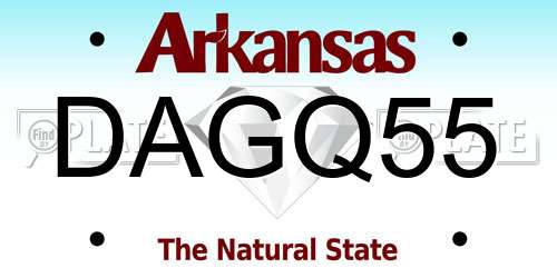 DAGQ55 Arkansas License Plate