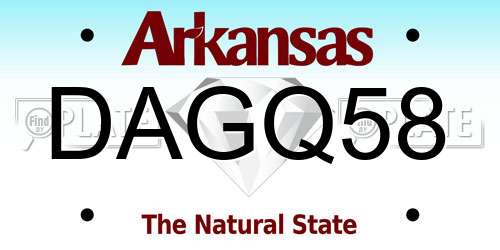 DAGQ58 Arkansas License Plate