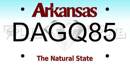 DAGQ85 Arkansas License Plate