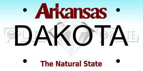 DAKOTA Arkansas License Plate