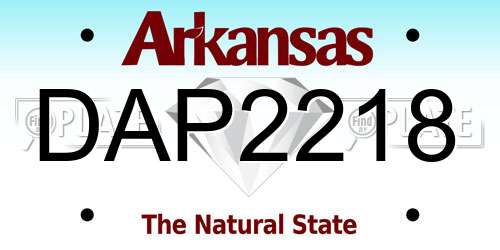 DAP2218 Arkansas License Plate