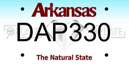 DAP330 Arkansas License Plate