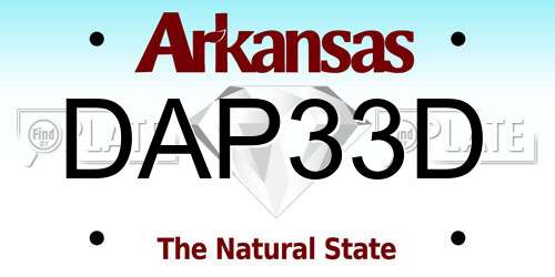 DAP33D Arkansas License Plate