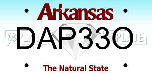 DAP33O Arkansas License Plate