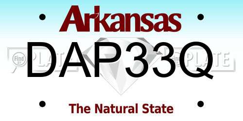 DAP33Q Arkansas License Plate