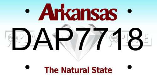 DAP7718 Arkansas License Plate