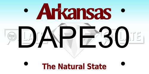 DAPE30 Arkansas License Plate