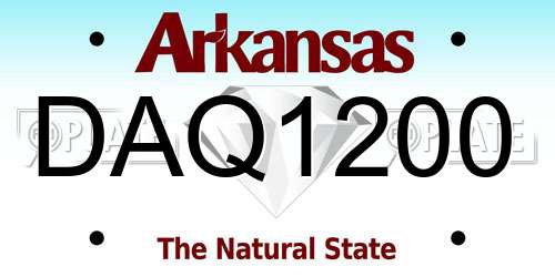 DAQ1200 Arkansas License Plate
