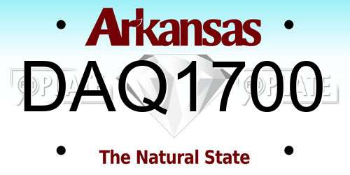 DAQ1700 Arkansas License Plate