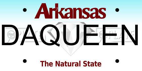 DAQUEEN Arkansas License Plate