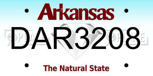 DAR3208 Arkansas License Plate