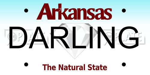 DARLING Arkansas License Plate