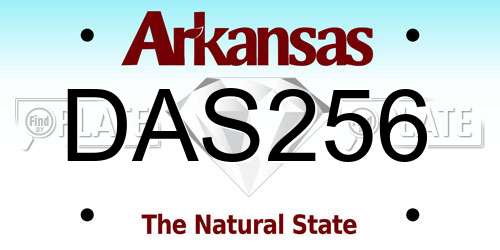 DAS256 Arkansas License Plate