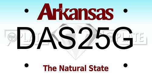 DAS25G Arkansas License Plate