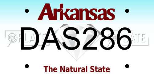 DAS286 Arkansas License Plate