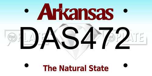 DAS472 Arkansas License Plate