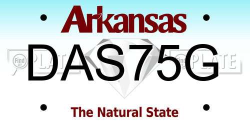 DAS75G Arkansas License Plate