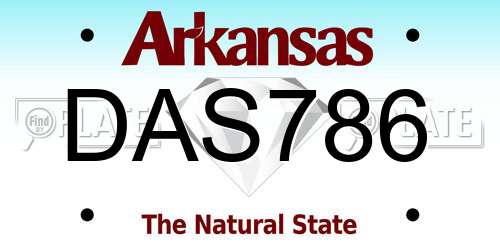 DAS786 Arkansas License Plate