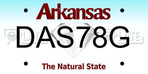 DAS78G Arkansas License Plate