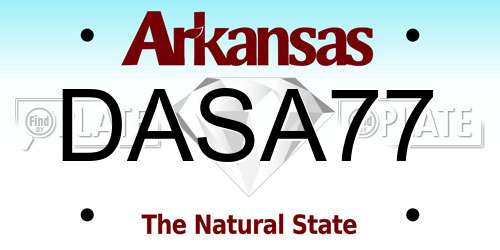 DASA77 Arkansas License Plate