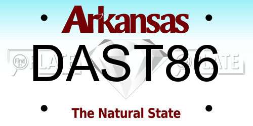 DAST86 Arkansas License Plate