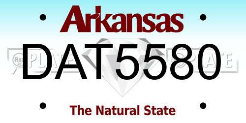 DAT5580 Arkansas License Plate