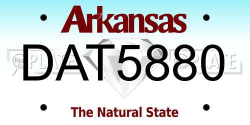 DAT5880 Arkansas License Plate