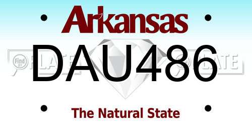 DAU486 Arkansas License Plate