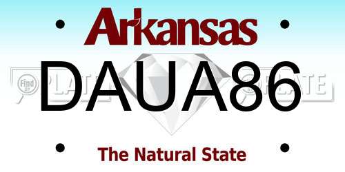 DAUA86 Arkansas License Plate