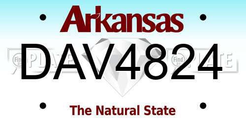DAV4824 Arkansas License Plate