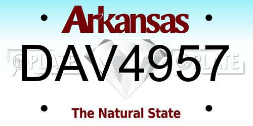 DAV4957 Arkansas License Plate