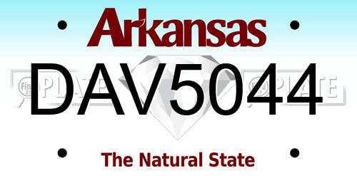DAV5044 Arkansas License Plate