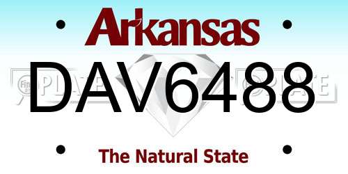 DAV6488 Arkansas License Plate