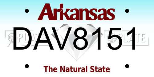 DAV8151 Arkansas License Plate