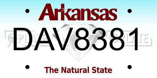 DAV8381 Arkansas License Plate
