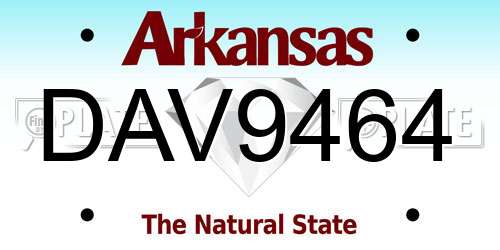 DAV9464 Arkansas License Plate
