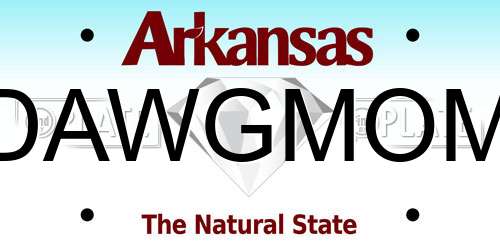 DAWGMOM Arkansas License Plate