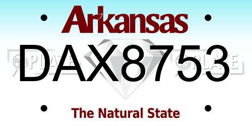 DAX8753 Arkansas License Plate