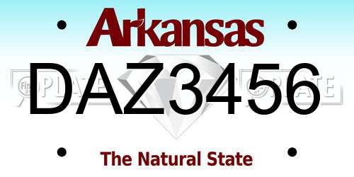 DAZ3456 Arkansas License Plate