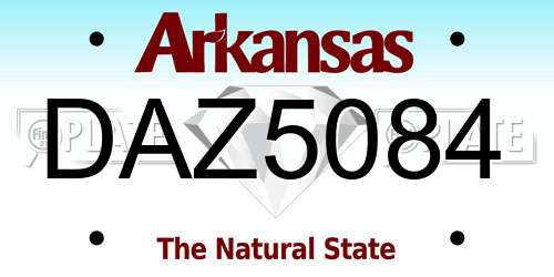 DAZ5084 Arkansas License Plate