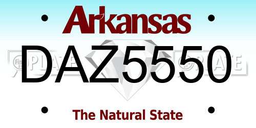 DAZ5550 Arkansas License Plate